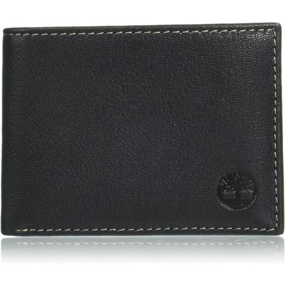Timberland Men's Leather Passcase Security RFID Wallet, Black, One Size